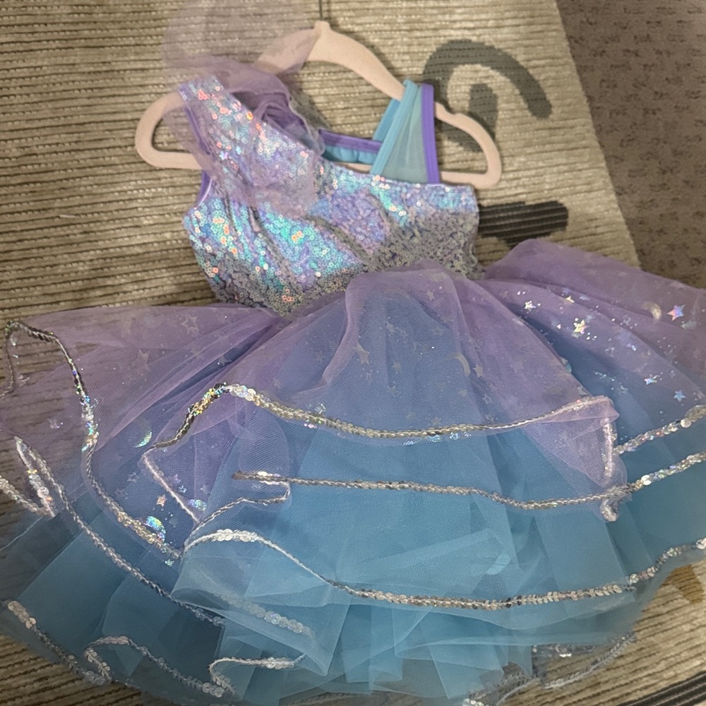 Sparkling Purple and Blue Kids Costume Dress